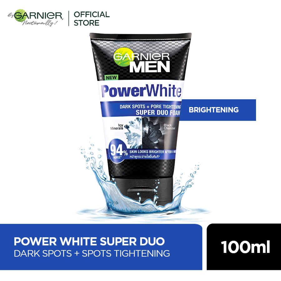 GARNIER MEN FACE WASH POWER WHITE SUPER DUO 100 ML
