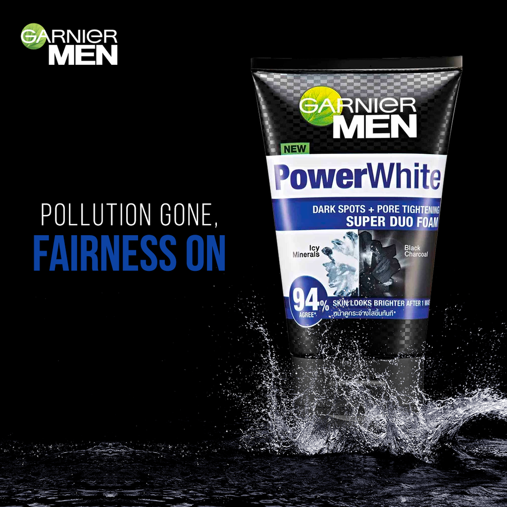 GARNIER MEN FACE WASH POWER WHITE SUPER DUO 100 ML